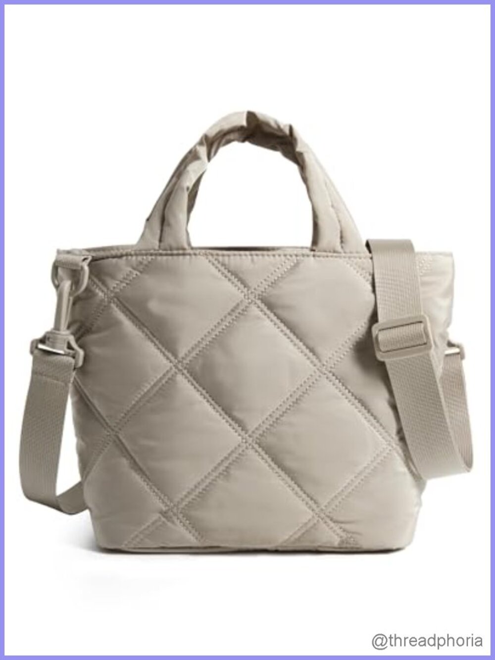 Lightweight Quilted Puffer Nylon Crossbody Bag for Women - 7+ Pockets,